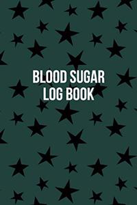 Blood Sugar Record Book - Black Stars Design