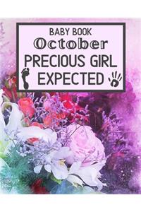Baby Book October Precious Girl Expected