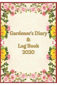 Gardener's Diary & Log Book 2020: Large Planner week to a view - Planting Logs and Garden/Allotment Plans to fill in - 7" x 10" - Coloured Roses - Burgundy Cover