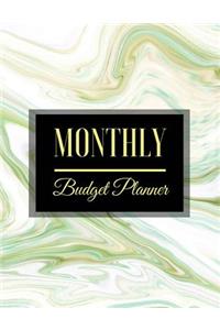 Monthly Budget Planner: White Marble Design Budget Planner Book With Calendar 2018-2019 Income List, Monthly Expense Categories and Weekly Expense Tracker Monday to Sunday,