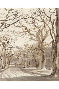 Vintage Winter Day Park Bare Trees School Composition Book 130 Pages