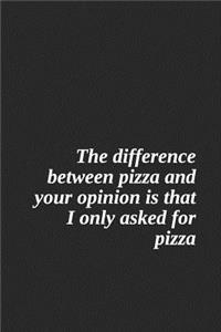 The Difference Between Pizza and Your Opinion Is That I Only Asked for Pizza: A Lined Notebook for Your Everyday Needs