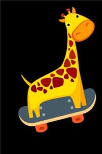 Giraffe Skateboarding Notebook Journal 120 College Ruled Pages 6 X 9
