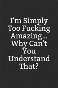 I'm Simply Too Fucking Amazing, Why Can't You Understand That