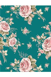 Teal and Rose Giant Sketchbook: Large Sketchbook - 600 Pages (300 Sheets), Giant Sketchbook Floral, Gifts for Women