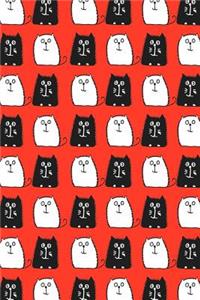 Bullet Journal Notebook for Cat Lovers Black and White Cats in a Row 3