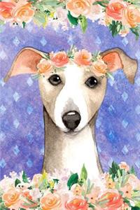 Bullet Journal Notebook for Dog Lovers Italian Greyhound in Flowers 1