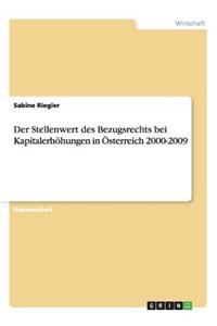 Stellenwert des Bezugsrechts bei Kapitalerhöhungen in Österreich 2000-2009