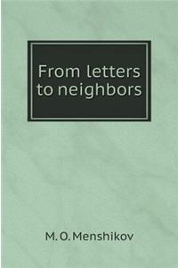 From letters to neighbors