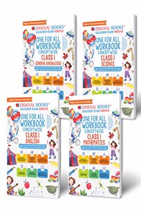 Oswaal One For All Workbook Class 1 English, Math, Science & General Knowledge (Set of 4 Books) (For Latest Exam)