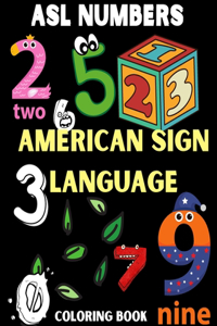ASL Numbers (American Sign Language) coloring book