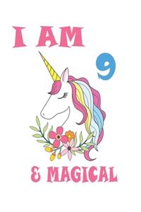 Unicorn Journal I am 9 & Magical