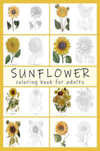 Sunflower Coloring Book for Adults