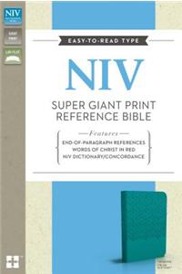 NIV, Super Giant Print Reference Bible, Giant Print, Leathersoft, Turquoise, Red Letter Edition
