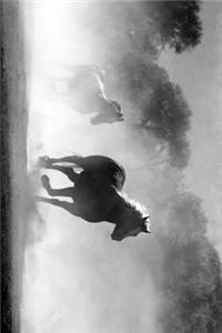 Horses Running Through the Fog Black and White Journal