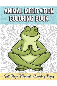Animal Meditation Coloring Book Full Page Mandala Coloring Pages