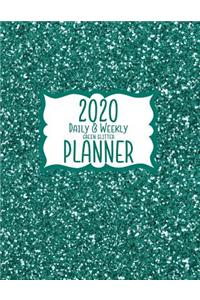 2020 Daily & Weekly Green Glitter Planner