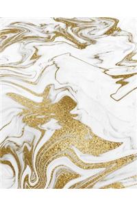 Liquid Gold Marble Composition Notebook - Large Ruled Notebook - 8x10 Lined Notebook (Softcover Journal / Notebook / Diary)