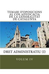 volum IV Temari d'oposicions Cos Advocacia Generalitat Catalunya