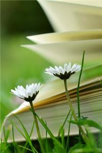 Open Book and Dandelion Flowers Journal