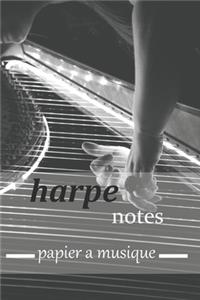 harpe notes papier a musique