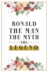 Ronald The Man The Myth The Legend: Lined Notebook / Journal Gift, 120 Pages, 6x9, Matte Finish, Soft Cover