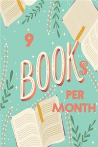 9 Books per Month Daily Journal Tracker & Planer