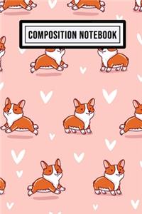 Corgi Wide Ruled Composition Notebook