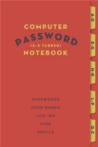 Computer Password Notebook