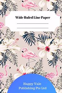 Cute Flamingo Theme Wide Ruled Line Paper