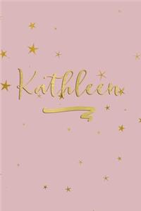 Kathleen: Personalized Journal to Write In - Rose Gold Line Journal