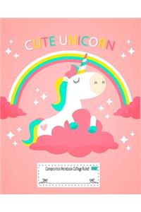 Cute Unicorn Composition Notebook College Ruled 8