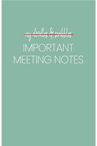 Important Meeting Notes