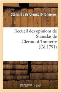 Recueil Des Opinions de Stanislas de Clermont-Tonnerre
