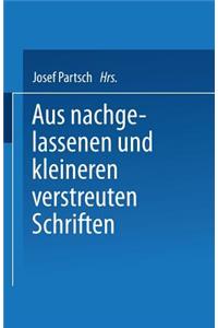 Aus Nachgelassenen und Kleineren Verstreuten Schriften