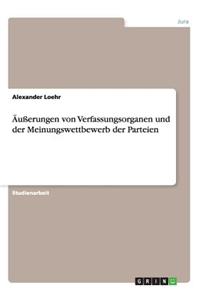 Äußerungen von Verfassungsorganen und der Meinungswettbewerb der Parteien