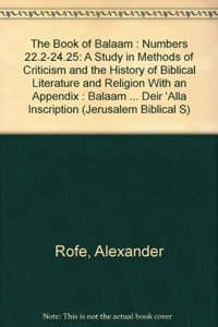 The Book of Balaam (Numbers 22.2-24.25)