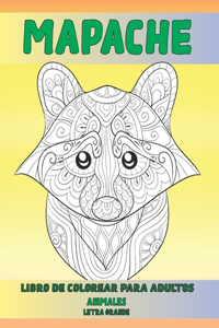 Libro de colorear para adultos - Letra grande - Animales - Mapache