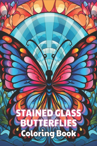 Stained Glass Butterflies Coloring Book