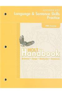 Hold Handbook Language & Sentence Skills Practice Answer Key: Fifth Course: Grammar, Usage, Mechanics, Sentences