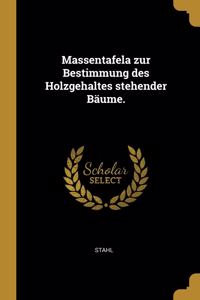 Massentafela zur Bestimmung des Holzgehaltes stehender Bäume.