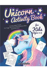 Unicorn Activity Book for Kids Ages 4-8