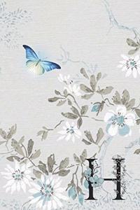 Undated 12 Month Weekly Planner - Serenity Butterfly in Flight Monogram Letter H