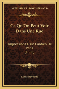 Ce Qu'On Peut Voir Dans Une Rue