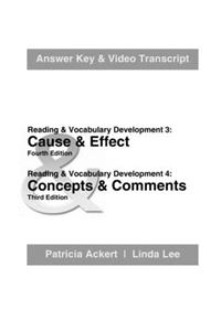 Cause & Effect/Concepts & Comments: Answer Key and Video Transcripts