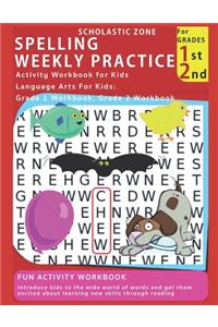 Spelling Weekly Practice for 1st 2nd Grades, Activity Workbook for Kids, Language Arts For Kids
