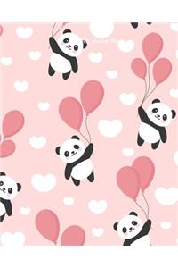 My Sticker Book: Pink Pandas, Clouds and Balloons Blank Sticker Book 100 pages