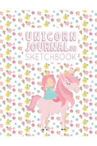 Unicorn Sketchbook and Journal: Drawing Pad for Kids Girls (A Large Size Journal, 8.5" x 11", 130 Pages, Blank Paper For Drawing And Sketching)