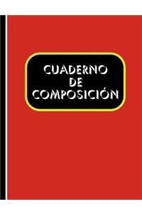 Cuaderno de Composición: Cubierta roja, 100 páginas (50 hojas) 8.5x11 pulgadas, brillante