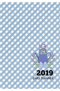 2019 Daily Planner: Lavender and Blue Gingham